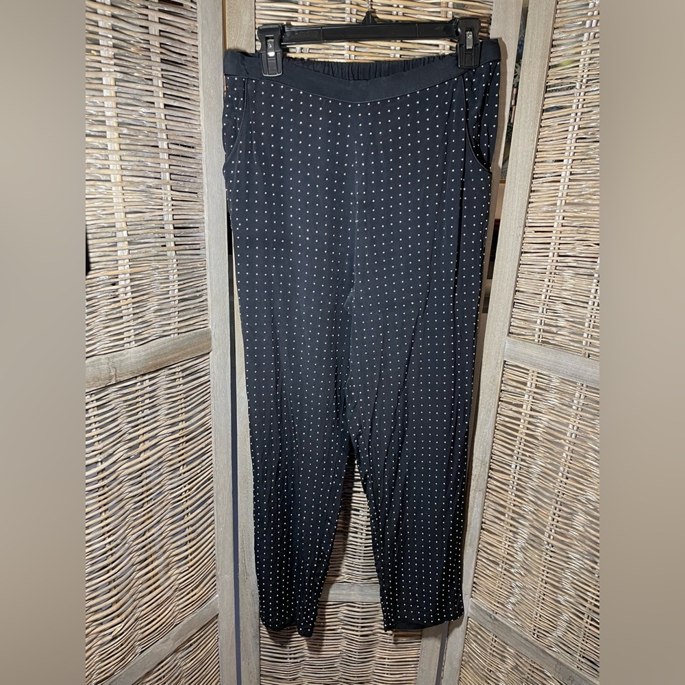 Fleur du Mal Silk Studded Pajama Pant Trouser - size Large
